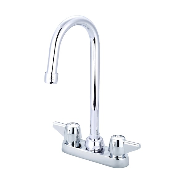Two Handle Cast Brass Bar/Laundry Faucet, NPSM, Centerset, Chrome, Number of Holes: 2 or 3 Hole